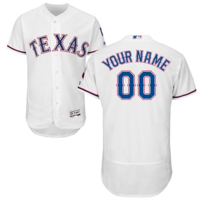 Texas Rangers Majestic Home Flex Base Authentic Collection Custom Jersey White